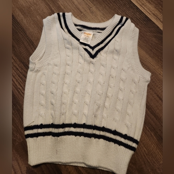 Gymboree Other - Gymboree Vintage Navy / White Sweater Vest Size 18-24mo